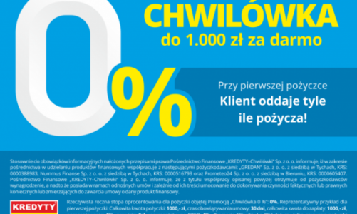 Pierwsza chwilówka gratis. Maluch w bonusie