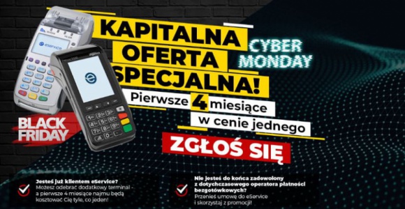 Black Friday w płatnościach. Terminal od eService za darmo przez trzy miesiące